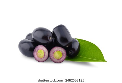 Jambolan plum or Java plum isolated on white background