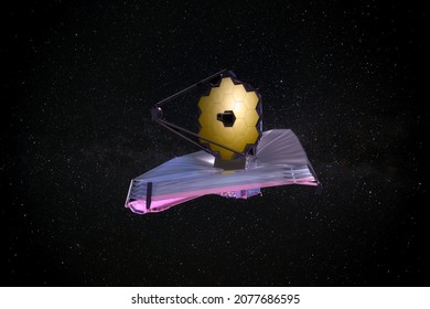 James Webb Space Telescope in Space. This image elements furnished by NASA