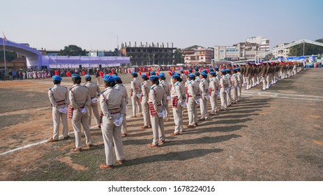 Jamshedpur,Jharkhand/India-January 26 2020: Indian Women Police Officers On Republic Day