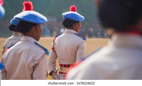 Jamshedpur,Jharkhand/India-January 26 2020: Indian Women Police Officers On Republic Day