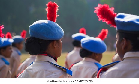 Jamshedpur,Jharkhand/India-January 26 2020: Indian Women Police Officers On Republic Day