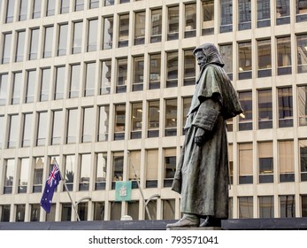 Jan 14th 2018- A Bronze Statue Commemorates The Chief Justice Of Victoria George Higinbotham. He Was A Chief Justice Of The Supreme Court Of Victoria. Melbourne, VIC Australia. 