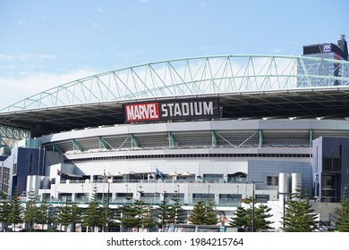 Jan 2021, Dockland Melbourne , Australia, Sign Of Marvel Stadium