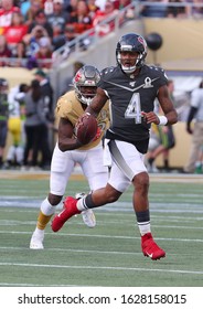 Jan 26, 2020; Orlando, FL USA; AFC Quarterback Deshaun Watson Of The Houston Texans Scrambles During The Pro Bowl At Camping World Stadium In  Orlando, Fla. (Steve Jacobson/Image Of Sport)