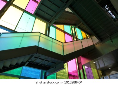 Jan 29th, 2017: The Colourful Wall Inside The Palais De Congres In Montreal, Canada