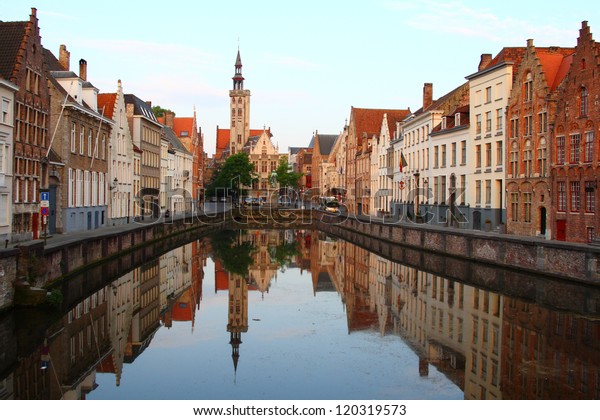 Jan Van Eyckplein Old Town Bruges Stock Photo (Edit Now) 120319573