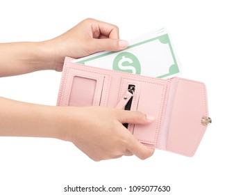 Jand Holding Wallet Isolated On A White Background.