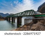 Jando-gil and Sangjin Railroad Bridge in Danyang, Korea.