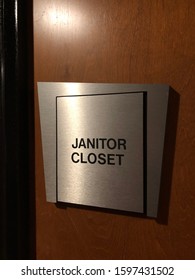 Janitor Closet Sign - Metal Plaque On Wall