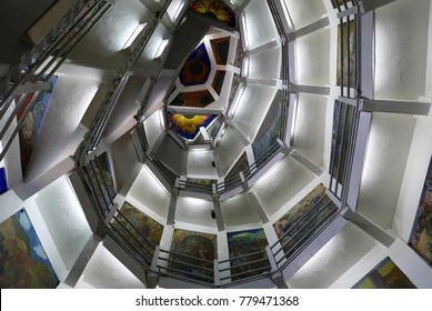 Janitzio, Mexico-December 5, 2017: Interior Of José María Morelos Statue 