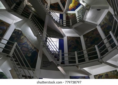 Janitzio, Mexico-December 5, 2017: Interior Of José María Morelos Statue