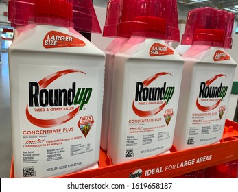 January, 19, 2020, Phoenix, Arizona: Bottles Of Roundup Weed Killer On Home Improvement Store Shelf