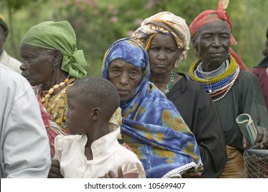 JANUARY 2007 - Kenyan Women Stand In Line To Get Health Checkup For HIV/AIDS At The Pepo La Tumaini Jangwani, HIV/AIDS Community Rehabilitation Program, Orphanage & Clinic.  Nairobi, Kenya, Africa