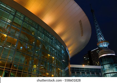 January 2017. Nashville, TN. The Night View On Bridgestone Arena.The Venue  Hosts A Numerous Concerts And Sports Events Including NHL Nashville Predators Hockey Team Games.