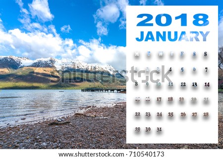 january 2018 calendar beautiful landscape new stock photo edit now calendar landscape