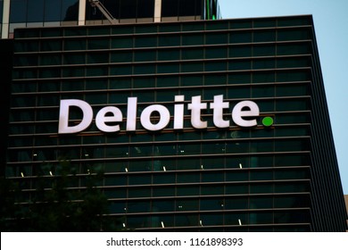 JANUARY 2018 - MELBOURNE: the logo of the brand "Deloitte".