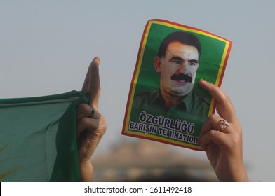 January 2020, Diyarbakir / Turkey; Participation In The Newroz Celebration Organized By The People's Democratic Party (HDP) In Diyarbakır. With Pictures Of Abdullah Öcalan, Founder Of PKK