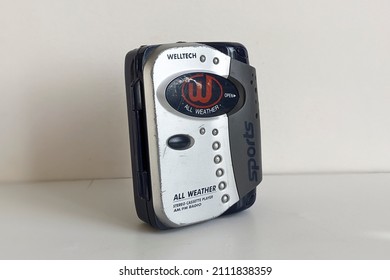 January 2022, UK. Product Photography Of Welltech All Weather Sports Portable Casette Player 20757