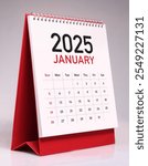 January 2025 desk calendar mockup template design