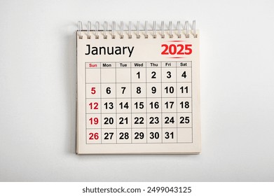 January 2025. Resolution, strategy, solution, goal, business and holidays. Date month January 2025. Page of annual monthly calendar January 2025. planning new year - Powered by Shutterstock