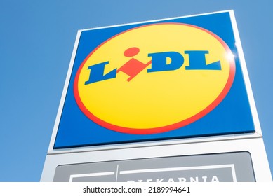 January 31, 2021 - Poland Gdansk, Lidl Grocery Store Logo Sign In Europe