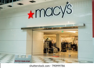 January 8, 2018 San Jose / CA / USA - Macy's Store Located In Westfield Valley Mall, Santa Clara County, South San Francisco Bay