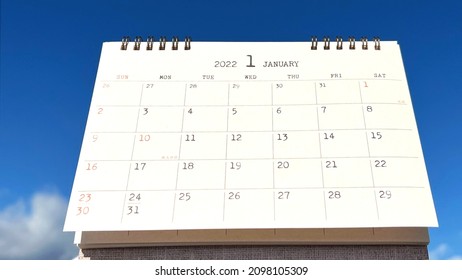 January Desktop Calendar And Blue Sky.
Japanese Means Coming Of Age Day.