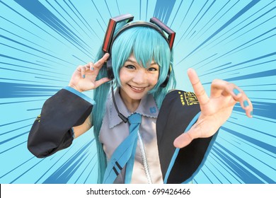 Japan anime cosplay , cartoon women - Shutterstock ID 699426466