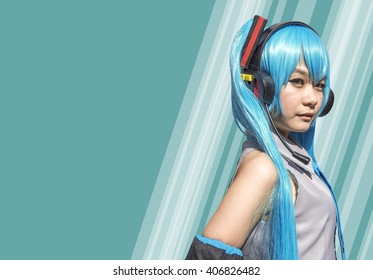 Japan anime cosplay . women - Shutterstock ID 406826482