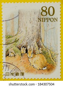 JAPAN - CIRCA 2011: A Stamp Printed In Japan Shows Peter Rabbit, Childrens Book, Circa 2011