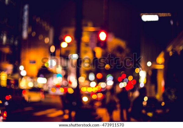Japan city night\
road blur bokeh\
background.