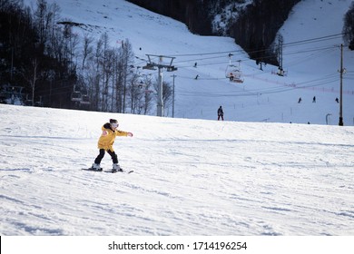 Japan; Feb-2020; The First Ski Lesson On Bunny Slope