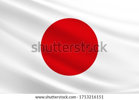 Japan flag with fabric texture