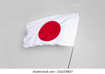 The Japan flag is isolated on a white background with a clipping path. flag symbols of Japan. flag frame with empty space for your text.