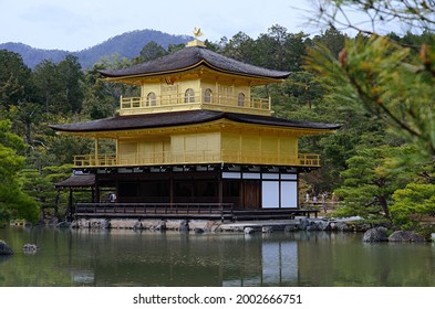 Japan Golden Temple With Water Reflection