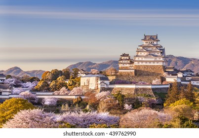 Japan Himeji castle , White Heron Castle in beautiful sakura cherry blossom season