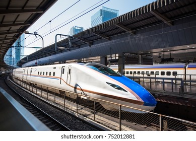 JAPAN - OCTOBER 26, 2017 : E7 Series Of High-speed Bullet Train Shinkansen, Japan.