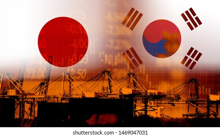 Japan And South Korea Trade War White List Economy Conflict Tax / Japan Rally To Declare A Boycott South Korea Goods Export Controls Technology Business On Ship In Export And Import Products Military