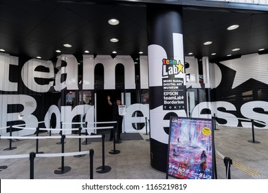 JAPAN, TOKYO – August 2018: MORI Building Digital Art Museum: EPSON TeamLab Borderless. Exhibition Entrance.