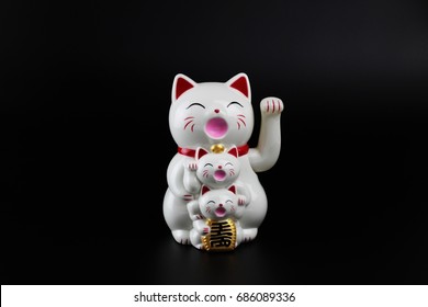 Japan Triplets Cat Is A Special Type Of Asian Popular Sign For Lucky In Big Amount Money With Japan Language Which Meaning Of 