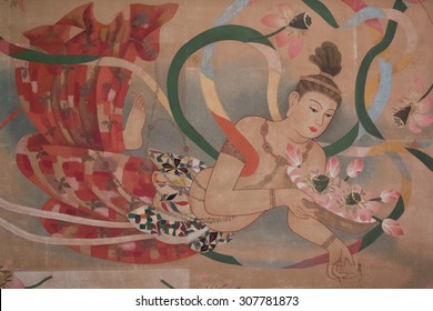 Japanese Artwork On Ceiling