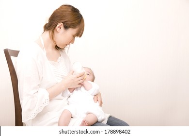 Japanese Baby drinking milk