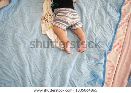 Similar – Image, Stock Photo The little boy are laying at the hammock and happy