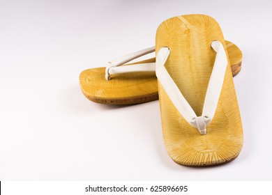 Japanese Bamboo Slippers On White Background Stock Photo 625896695 ...