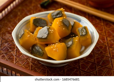 Japanese Bowl With Sweet Cooked Kabocha Winter Squash  