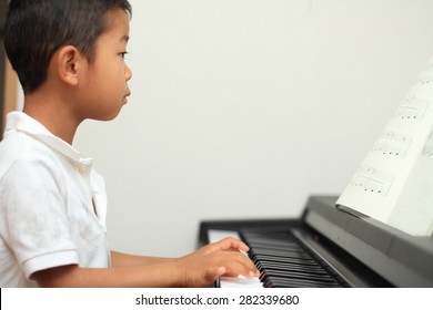 Japanese Boy Playing Piano 5 Years Stock Photo Shutterstock