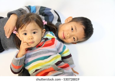 Japanese Brother And Sister (7 Years Old Boy And 2 Years Old Girl)