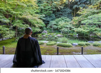 Japanese Buddhist Monk back view - Powered by Shutterstock