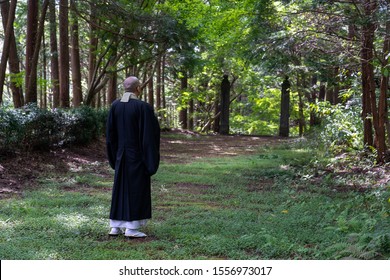 Japanese Buddhist Monk In Kyoto