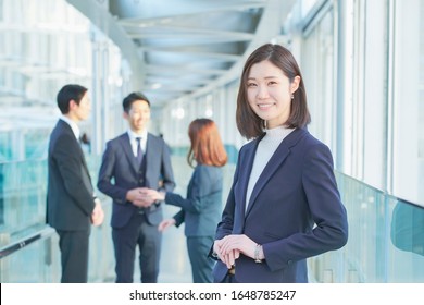 Japanese Business Woman Is Standing